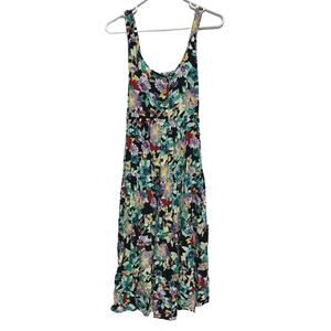 Band of Gypsies B.O.G. Collective Viscose Floral Button Midi Dress Size Medium